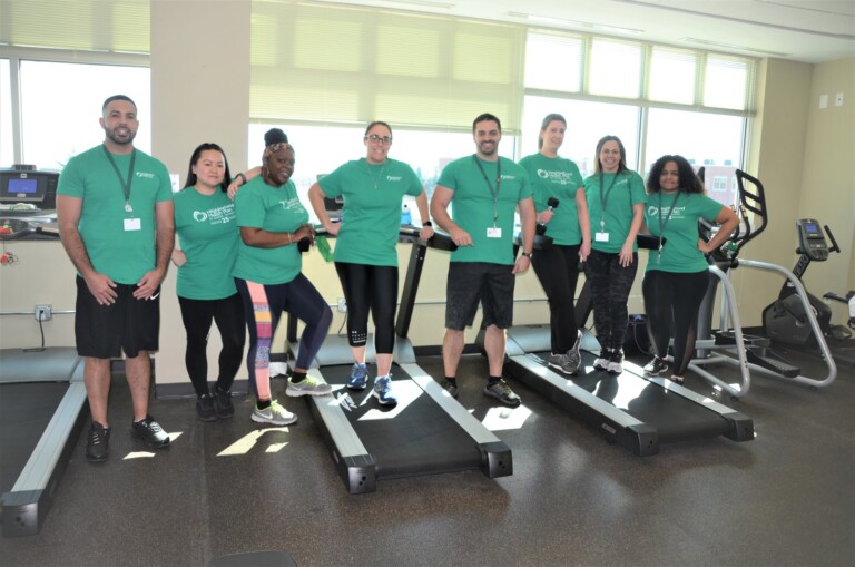 Group of people in office gym