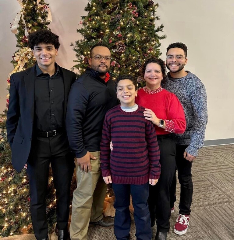 Jerry and his family (from left to right: Ethan, Jerry, Christian, Silvia and Jeremy)