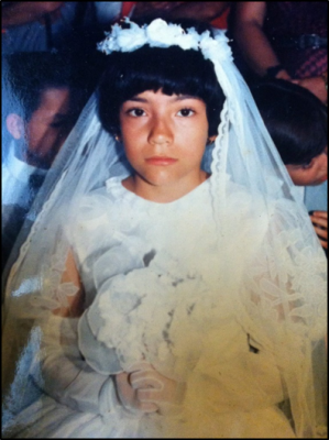 ម៉ូនីកា's First Communion in the late 80s.