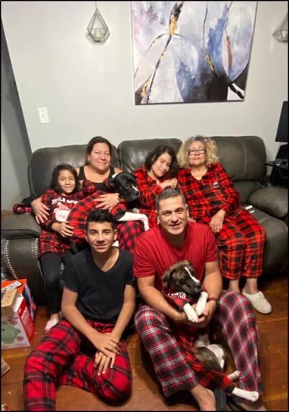 image-19 Monica’s Family
From left to right top: youngest daughter Camilla, Monica with family dog Oreo on her lap, oldest daughter Ally, and Monica’s mom Maritza
From left to right bottom: middle child Victor, Husband Fredy with Kobe (Oreo’s brother who Monica’s family was dog sitting)